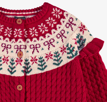Load image into Gallery viewer, Souris Mini Red Jacquard Cardigan
