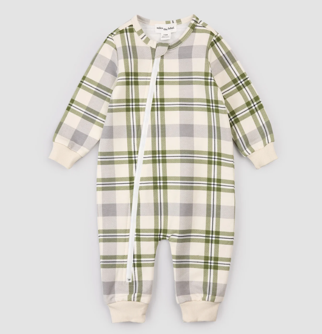 Miles Baby Winter Moss Plaid Playsuit