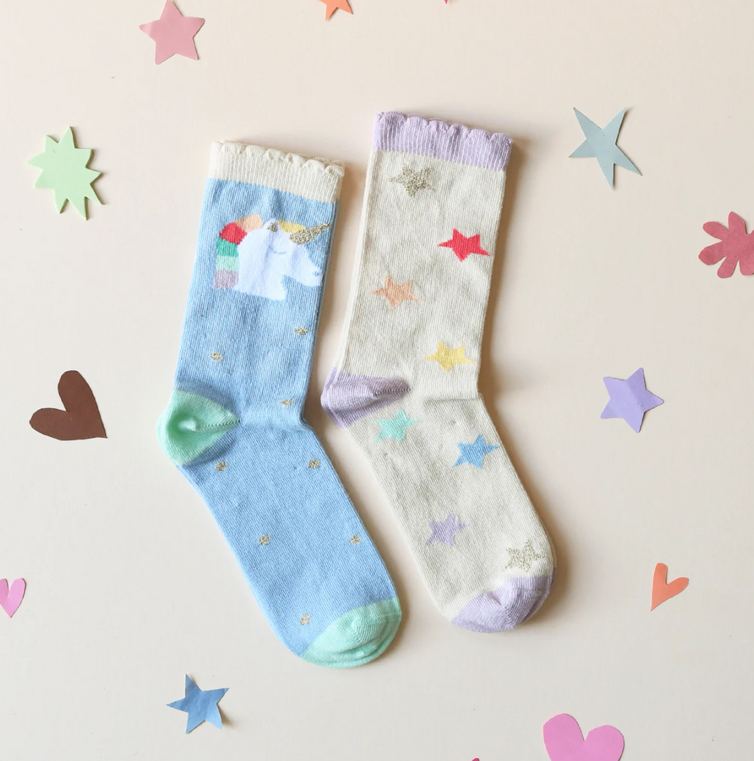 Rockahula Rainbow Unicorn 2 Pack Socks