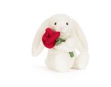 Load image into Gallery viewer, Cream Bunny with Rose
