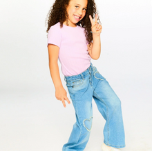 Load image into Gallery viewer, Deux Par Deux Heart Wide Leg Jeans
