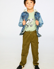 Load image into Gallery viewer, Deux Par Deux Twill Carpenter Pant Dark Khaki Green
