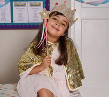Load image into Gallery viewer, Rockahula Gold Sequin Pom Pom Crown
