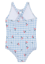 Load image into Gallery viewer, Nano Cherry Gingham 1pc Swimsuit Light Blue
