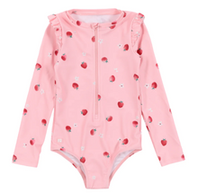 Load image into Gallery viewer, Nano Strawberry 1pc Rashguard Swimsuit Light Pink
