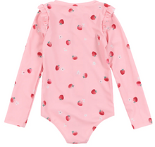 Load image into Gallery viewer, Nano Strawberry 1pc Rashguard Swimsuit Light Pink

