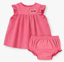 Load image into Gallery viewer, Souris Mini Red Stripe Dress with Bloomer
