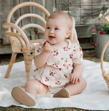Load image into Gallery viewer, Petit Lem Strawberry Print Rib Shortie Playsuit
