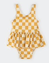 Load image into Gallery viewer, Petit Lem Check Print Skirted Swimsuit

