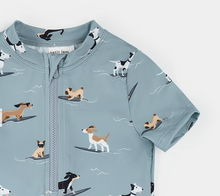 Load image into Gallery viewer, Petit Lem Surfing Dogs Print Swimsuit
