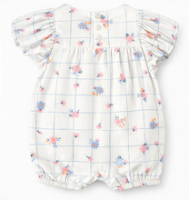 Load image into Gallery viewer, Souris Mini Checks and Flowers Shortie Playsuit

