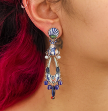 Load image into Gallery viewer, Ayala Bar Blue Domes, Glass Earrings, Athena

