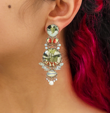 Load image into Gallery viewer, Ayala Bar Blue Domes, Glass Earrings, Spirulina
