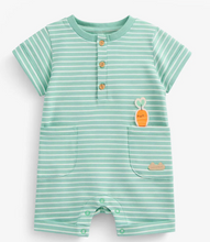 Load image into Gallery viewer, Souris Mini Stripe Shortie Playsuit Green
