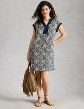 Load image into Gallery viewer, White Stuff UK Jilly Linen Dress Navy Multi
