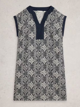 Load image into Gallery viewer, White Stuff UK Jilly Linen Dress Navy Multi
