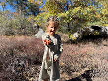 Load image into Gallery viewer, Vignette Quinn Dress Sage Mushrooms
