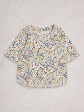 Load image into Gallery viewer, White Stuff UK Weaver Jersey Tee Ivory Multi
