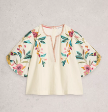 Load image into Gallery viewer, White Stuff UK Maeve Embroidered Top Ivory Multi
