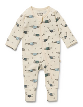 Load image into Gallery viewer, Wilson and Frenchy Wooly Whales Cotton Jersey Playsuit
