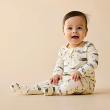 Load image into Gallery viewer, Wilson and Frenchy Wooly Whales Cotton Jersey Playsuit
