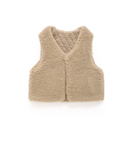 Load image into Gallery viewer, Purebaby Shearling Reversible Vest Mushroom
