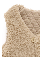 Load image into Gallery viewer, Purebaby Shearling Reversible Vest Mushroom
