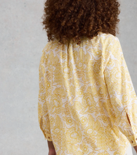 Load image into Gallery viewer, White Stuff UK Lena Organic Cotton Shirt Yellow Print
