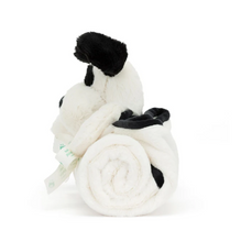 Load image into Gallery viewer, Bashful Black and Cream Puppy Blankie
