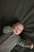 Load image into Gallery viewer, Noppies Velour Stripe Sleeper Balsam Green

