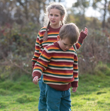 Load image into Gallery viewer, Little Green Radicals Hazel Rainbow Snuggly Sweater
