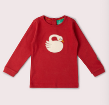 Load image into Gallery viewer, Little Green Radicals Sleeping Swans Appliqué Tee
