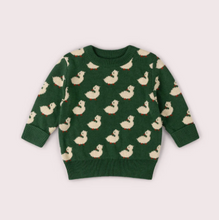 Load image into Gallery viewer, Little Green Radicals Olive Ducks Pullover Sweater
