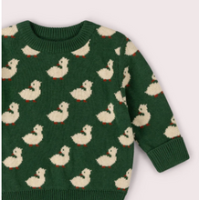 Load image into Gallery viewer, Little Green Radicals Olive Ducks Pullover Sweater
