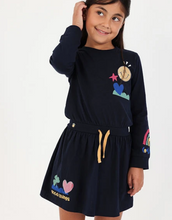 Load image into Gallery viewer, Boboli Applique Print Dress Navy
