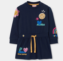Load image into Gallery viewer, Boboli Applique Print Dress Navy
