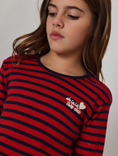 Load image into Gallery viewer, Boboli Oh La La Stripe Tee Red
