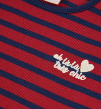 Load image into Gallery viewer, Boboli Oh La La Stripe Tee Red
