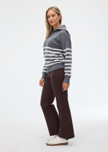 Load image into Gallery viewer, Fig Zina 1/4 Zip Sweater Shadow White

