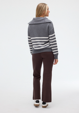 Load image into Gallery viewer, Fig Zina 1/4 Zip Sweater Shadow White

