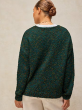 Load image into Gallery viewer, White Stuff UK Texture V Neck Sweater Dark Green
