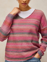 Load image into Gallery viewer, White Stuff UK Space Dye V Neck Sweater Pink Multi
