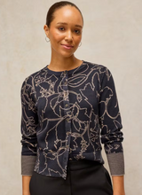 Load image into Gallery viewer, White Stuff UK Lois Print Cardi Navy Print
