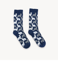 Load image into Gallery viewer, Pokoloko Herd Print Alpaca Socks Denim

