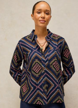 Load image into Gallery viewer, White Stuff UK Libby Organic Cotton Shirt Navy Multi

