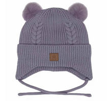Load image into Gallery viewer, Calikids Double Pom Tie Hat
