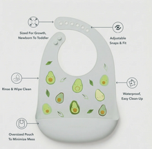Load image into Gallery viewer, Loulou Lollipop Avocado Silicone Bibs

