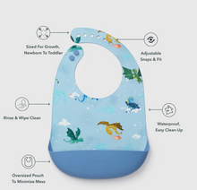 Load image into Gallery viewer, Loulou Lollipop Magical Dragons Silicone Bibs
