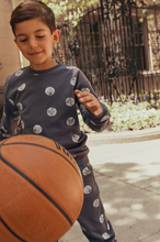 Load image into Gallery viewer, Miles Basketball Print Sweatshirt Dark Grey
