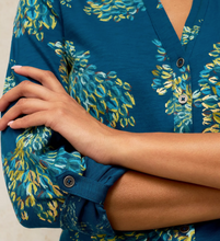 Load image into Gallery viewer, White Stuff UK Annie Jersey Foil Shirt Teal Print
